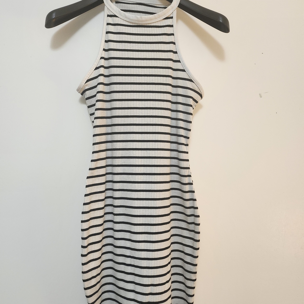 Striped Black and White Women's Dress